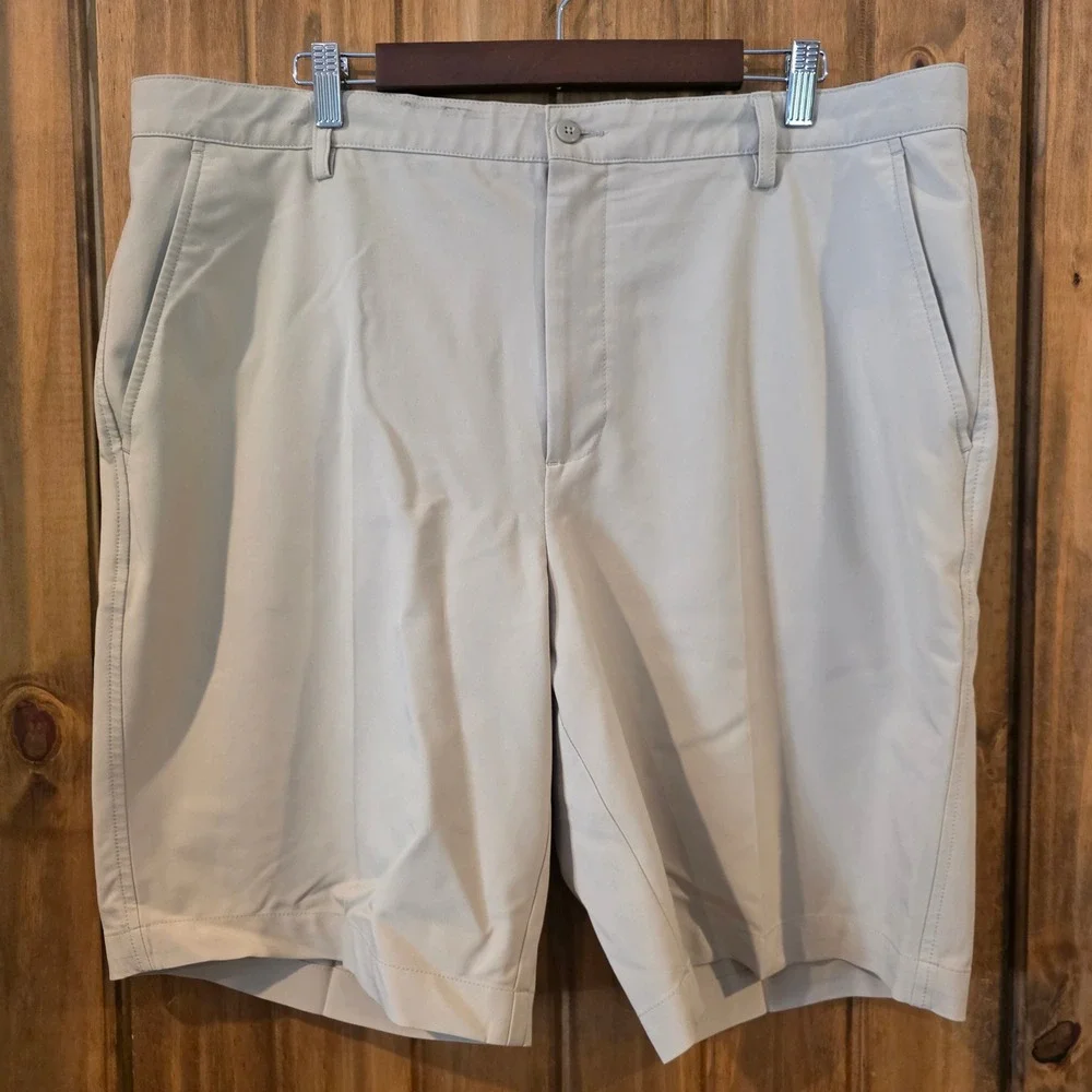 FootJoy Golf Shorts Mens 40 Stone Beige Excellent Performance Stretch Flat Front - Picture 1 of 6